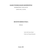 Bioinformatikos mokslas 1 puslapis