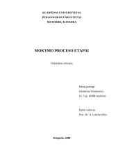 Mokymo proceso etapai