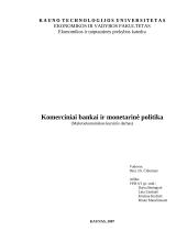 Komerciniai bankai ir monetarinė politika