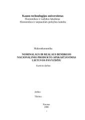 Nominalaus ir realaus bendrojo nacionalinio produkto apskaičiavimas Lietuvos pavyzdžiu