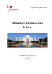 Intercultural communication in India
