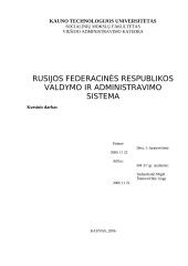Rusijos federacinės respublikos valdymo ir administravimo sistema