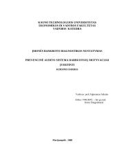 Prevencinė audito sistema darbuotojų motyvacijai įvertinti