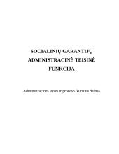 Socialinių garantijų administracinė teisinė funkcija