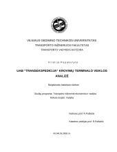 Krovinių terminalo veiklos analizė: krovinių transportavimas UAB "Transekspedicija"
