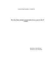 The role of inter-cultural communications for my career in the 21st century