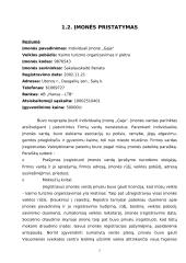Verslo planas: kaimo turizmo organizavimas ir plėtojimas IĮ "Gaja" 4 puslapis