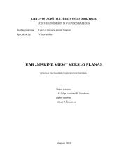 UAB „Marine view“ verslo planas