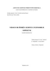 Vidaus ir išorės audito lyginamieji aspektai