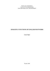 Semantic functions of English postverbs
