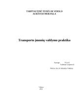Transporto įmonių valdymo praktika: UAB "Loritransa"