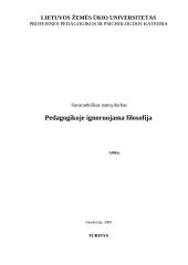 Pedagogikoje ignoruojama filosofija