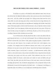 Are we becoming one large middle class?