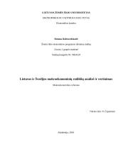 Lietuvos ir Švedijos makroekonominių rodiklių analizė 