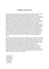 Conditions for democracy