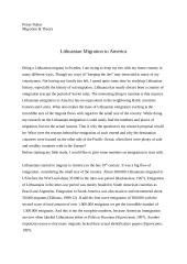 Lithuanian migration to America