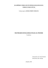 Neotradicionalizmas pagal R. Posner