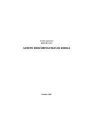 Audito reikšmingumas ir rizika