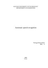 Automatic speech recognition