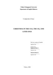 Christmas in the United States of America (USA) the United Kingdom (UK) and Lithuania