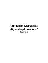 R. Granauskas "Gyvulėlių dainavimas"