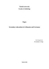 Secondary education in Lithuania and Germany
