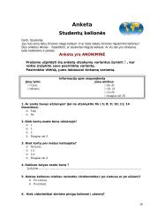 Tyrimas: studentų kelionės 20 puslapis