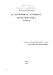 Ekonominio modelio samprata