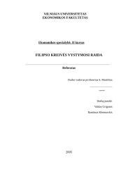 Filipso kreivės vystymosi raida