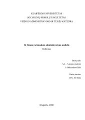 H. Simon racionalusis administravimo modelis