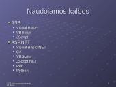 Internetinės technologijos: ASP (Active Server Pages) 7 puslapis