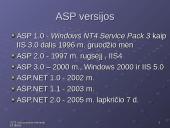 Internetinės technologijos: ASP (Active Server Pages) 8 puslapis