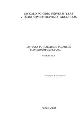 Lietuvos privatizavimo politikos įgyvendinimas (1990-2007)
