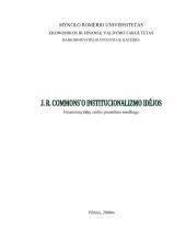 J.R. Commons (J. Komonso) institucionalizmo idėjos
