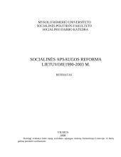 Socialinės apsaugos reforma Lietuvoje 1990-2003 metais