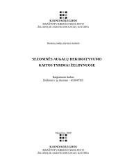 Sezoninės augalų dekoratyvumo kaitos tyrimai želdynuose
