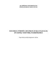 Sociokultūrinės aplinkos įtaka paauglių dvasinių vertybių pasirinkimui