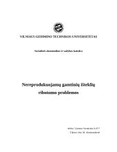 Nereprodukuojamų gamtinių išteklių ribotumo problemos