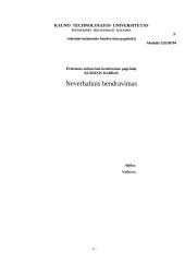 Neverbalinio bendravimo procesas, kilmė ir formos