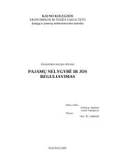 Pajamų nelygybė ir jos reguliavimas