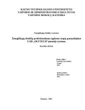 Žmogiškųjų išteklių profesionalumo ugdymo etapų panaudojimo UAB „SKYTECH“ įmonėje tyrimas