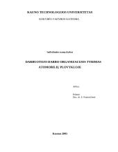 Darbuotojo darbo organizacijos tyrimas automobilių plovykloje