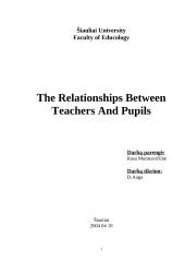 The Relationships Between Teachers And Pupils