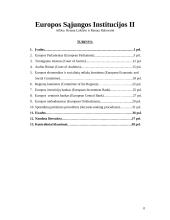 ES institucijų veikla