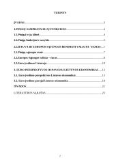 Europos Sąjungos (ES) valiutos vienetas euras: perspektyvos ir pavojai Lietuvos ekonomikai 2 puslapis