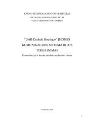Įmonės komunikacijos sistema ir jos tobulinimas: drabužių pardavimas UAB "Danbalt Boutique"