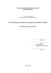 Įmonės rinkodaros tyrimas: UAB "Kooperacijos aruodai"