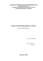 Mažų ir vidutinių įmonių vadyba: IĮ "Siuvimo salonas"