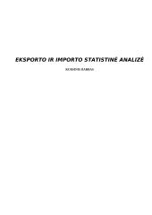 Eksporto ir importo statistinė analizė