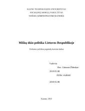 Miškų ūkio politika Lietuvos Respublikoje (LR)